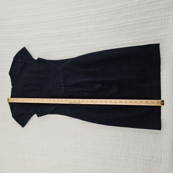 Banana Republic Angled Seam Pencil Dress Women's Sz 0 Short Sleeve Navy NWOT - Picture 13 of 16
